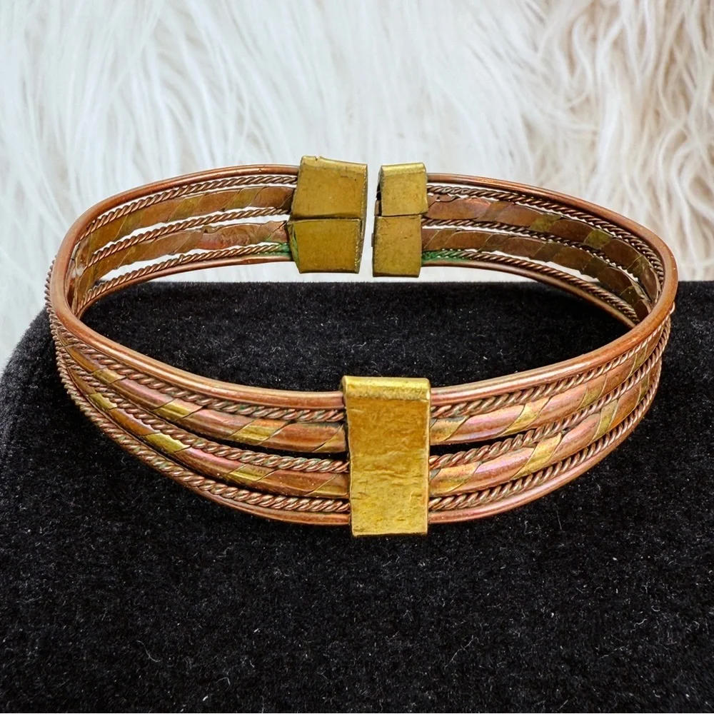 Vintage adjustable coppertone cuff bracelet